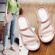 Beach Slippers Solid Non-slip Sandals Women Casual Flats Flip Flops Woman Outside Summer Home Bath Indoor Shoes Zapatos De Mujer 2024 - buy cheap