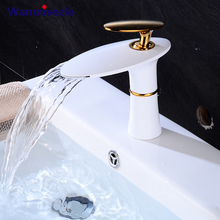 Copper Single Hole Waterfall Faucet Hot And Cold Basin Wash Basin Bathroom Sink Bathroom Cabinet European Style Faucet 2024 - buy cheap