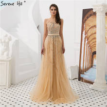 Gold Diamond Beading Luxury Prom Dresses 2020 Sexy Sleeveless A-Line Formal Evening Gowns Serene Hill CLA6577 2024 - buy cheap