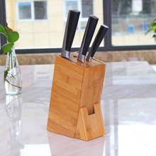 Soporte de bambú para cuchillos de cocina, estante de almacenamiento de palillos, soporte de herramientas, bloque de cuchillos de bambú, accesorios de cocina, 1 ud. 2024 - compra barato
