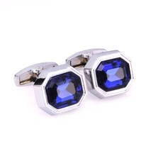 Free shipping, high quality men's shirt Cufflinks New Fashion Blue Crystal Cufflinks French shirt wedding Cufflinks 2024 - buy cheap