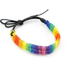 MIQIAO-pulsera con símbolo de lesbiana Gay para hombre y mujer, brazalete con diseño de arcoíris, estilo Anime bohemio, a la moda, ideal para regalar a amigos 2024 - compra barato