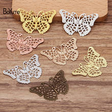 BoYuTe (100 Pieces/Lot) 25*40MM Metal Brass Filigree Butterfly Materials Diy Handmade Jewelry Findings Components 2024 - compre barato
