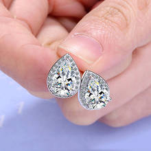 Luxury 925 Sterling Silver Dazzling Water Drop Mosaic CZ Stud Earrings Crystal Wedding Earrings For Women pendientes 2024 - buy cheap