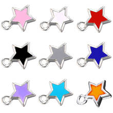 Juya DIY Gold/Silver Color Resin Stars Pendant Supplies Colorful Enamel Charms For Handmade Charms Jewelry Making Accessories 2024 - buy cheap