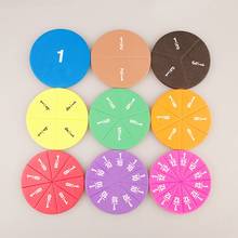 22/51pcs Rainbow Circular Numbered Fractions Counting Chips Educational Math Stationery Materials Mathematics Learning Kids Gift 2024 - buy cheap