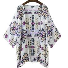 Sexy Women Chiffon Geometry Loose Shawl Kimono Cardigan Boho Coat Jacket Blouse F42F 2024 - buy cheap