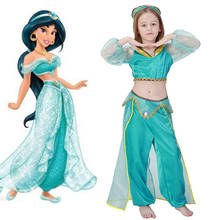 girl Aladdin and the magic lamp Jasmine Princess Costumes Cosplay For Children Halloween Party Belly Dance Dress Indian Costume 2024 - buy cheap
