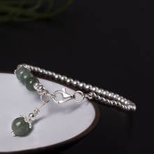 Jade Beads Bracelet Hand Accessories Women Bracelet With 925 Sterling Silver Beads Ball Crystals Jewelry Armband Mannen 2024 - buy cheap