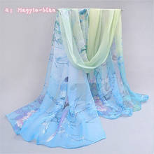 2022 New Fashion Womens Ladies Medium Long Chiffon Stole Scrawl Flower Magpie Printed Soft Scarf 2024 - buy cheap