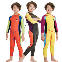 One Pieces Kids Swimwear Long sleeve 2.5MM Neoprene Wetsuit Surfing Children Diving Suit boys Winter Keep Warm Overall Swimsuit 2024 - buy cheap