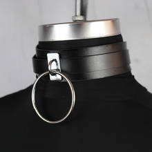 UYEE Women Sexy PU Leather Collar Wide Neck Strap Adjustable Belt Bondage Garter Belts Metal Gothic Garters Neck Goth Punk Top 2024 - buy cheap