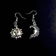 Sun and moon earrings silver colour boho grunge mismatched sun and moon celestial jewelry Fashion Women Gifts beautiful 2020 new 2024 - buy cheap