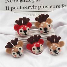 3Pcs Creative Lovely Doll Wool Felt Poked Kitting DIY Cute Animal Handmade Craft Decorations Brooches Material Bag Accessories 2024 - buy cheap