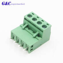 Conector de terminal kf2edgk com 4 pinos, ângulo reto, 5 peças, furo 5.08mm, eletrônico, diy 2024 - compre barato