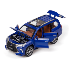 Carro de brinquedo infantil lexus lx570, modelo decorativo azul de liga metálica para meninos, presente de aniversário, natal e ano novo, 1:24 2024 - compre barato