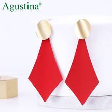 Agustina women drop earrings fashion jewelry red earrings metal  circle long earrings dangle geometry earring boho wholesale new 2024 - buy cheap