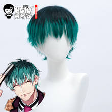 HSIU Anime Division Rap Battle Hypnosis MIC Role Playing cosplay Nurude Sasara Dark green gradient Short Wig 2024 - buy cheap