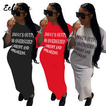 Women Todays Outfits Letters Print Long Maxi Dress Sexy Club Party Night Casual Long Dresses  4XL 3XL 2XL Loose Dress 2024 - buy cheap