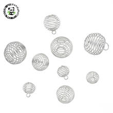 pandahall 30 pcs/Set Iron Wire Cage Round Pendants for DIY Jewelry Findings Necklace Making Accessories Mixed Sizes 2024 - buy cheap