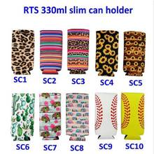 100 Pcs Tall Skinny Serape And Leopard Insulation Cover DOM1071010 Long Size Bottle Cooler Can Wrap 2024 - buy cheap