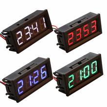 Digital Voltmeter 0.56" Digital Electronic Clock Temperature Voltage Meter LED 12V 24V 36v 48v Car 2024 - buy cheap