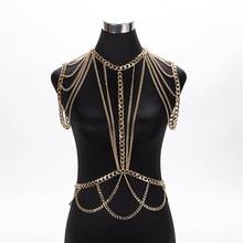 Cadena gruesa de Metal para mujer, cadena de aluminio, cuerpo Punk, Color dorado, Collar de lujo, joyería con estilo 2024 - compra barato