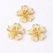 10Pcs 14*14mm Metal Copper Flower Bead Cap Setting Hair Accessories Spacers DIY Jewelry Making Findings 2024 - buy cheap