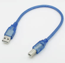 10 шт./лот 30 см USB 2,0 Type A Male to B Male ( AM to BM) адаптер конвертер Короткий кабель для передачи данных Шнур для принтера синий 2024 - купить недорого
