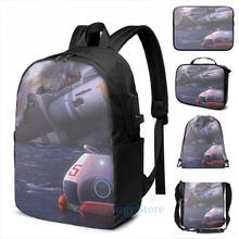 Mochila subnautica con estampado gráfico divertido para hombre y mujer, bolso escolar con carga USB, bolsa de viaje para ordenador portátil, 9 unidades 2024 - compra barato