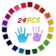 Набор из 24 шт детских пальчиковых цветных подушечек для чернил Сделай Сам Пальчиковые краски пигментные подушечки для чернил 2024 - купить недорого