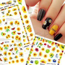 3D SunFlower Cute Nail Art Sticker for Design Decoration Mum Nail Stickers Decal Back Glue Sticker on Nails Manicure Charm 2024 - buy cheap