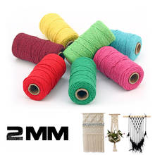 Cordão trançado de algodão puro para artesanato, 100m de comprimento e 100 jardas, corda artesanal de alta qualidade, decoração para casa 2024 - compre barato