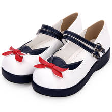 spring new sweet girl female kawaii japanese cute anime cosplay woman platform harajuku feminine navy bow princess lolita shoes 2024 - buy cheap