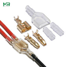 10/20/50sets 4.0 bullet terminal car electrical wire connector diameter 4mm Male + Female 1 : 2 Transparent sheath 2024 - buy cheap