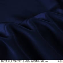 100% Шелковый крепдешин 140 см Ширина 16 Момми натуральный шелк ткань на метр темно-синий NO56 2024 - купить недорого