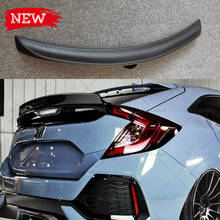 Spoiler de fibra de vidro frp ducktail para civic fk8 tipo r 5 portas, kit de ajuste de peças para fk8, asa, lip racing 2024 - compre barato