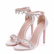 Crystal Queen Summer Thin High Heels Sexy Club Party Stiletto Rhinestone Platform Sandals Wedding Shoes Princess 2024 - buy cheap