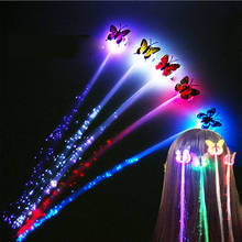 100PCS/LOT Led Hair Flash Colorful Optical Fiber Hair Braid Butterfly Glow Hair Clips Party Wedding Decoration Glow In The Dark 2024 - buy cheap