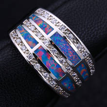 High quality Fashion Unisex Opal rings Women's Or Men's rings Gray Opal Silver Color Filled size 8 9 10 11 12 R448 2024 - buy cheap