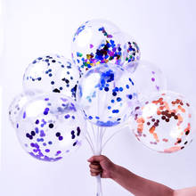 10 pçs 12 polegada transparente confetes balões de látex brilhante balões festa de aniversário decoração do feriado sala estar balões 2024 - compre barato