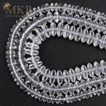 Cristal de cuarzo blanco liso, cuentas de piedra Natural Rondelle para la fabricación de joyas, 4*6/5*8/6*9mm, espaciador, cuentas sueltas, pulsera Diy de 15" 2024 - compra barato