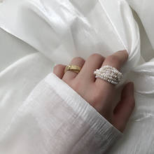 Anel amaiylgrades 14k, anel retrô de ouro barroco, multicamadas, pérolas de água doce, anel de dedo para mulheres, joia, presente 2024 - compre barato