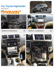 Sistema multimídia para autos, 2 din, android 9, tesla, estéreo, para toyota highlander 2009, 2010, 2011, 2012, 2013, navegação gps, ips, receptor de vídeo, unidade principal 2024 - compre barato