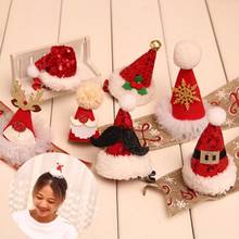 Christmas Santa Claus Cap Hat Hair Clip Adult ChildrenLovely Headwear  DIY Material Holiday Party Decoration Hair Accessory 2024 - buy cheap