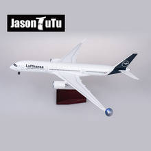 JASON TUTU 47cm Resin Diecast 1/150 Scale Lufthansa Airbus A350 Airplane Model Plane With Light & Wheel Aircraft 2024 - buy cheap