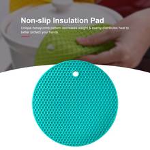 Extra Thick Silicone Round Trivet Mat  Honeycomb Non-slip Heat Resistant Silicone Insulation Mat Pot Holder Kitchen Accessories 2024 - buy cheap