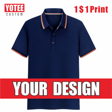 Летняя Новинка, Высококачественная хлопковая рубашка-поло YOTEE2021 с короткими рукавами, деловая повседневная мужская рубашка-поло с индивидуальной вышивкой 2024 - купить недорого