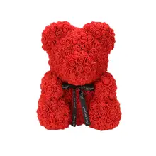 HOT Valentines Day Gift 25cm 40cm Red Rose Teddy Bear Rose Flower Artificial Decoration Christmas Gifts Women Valentines Gift 2024 - buy cheap