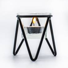 Стеклянный подсвечник Tealight, современный центральный элемент, черные маленькие железные геометрические подсвечники, настольное украшение, отлично подходит для ужина при свечах, любви 2024 - купить недорого
